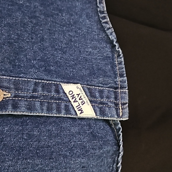 VTG MILANO BAY Cherub Embellished Denim Button Down Shacket Shirt - Picture 7 of 12